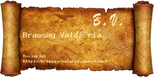 Brassay Valéria névjegykártya